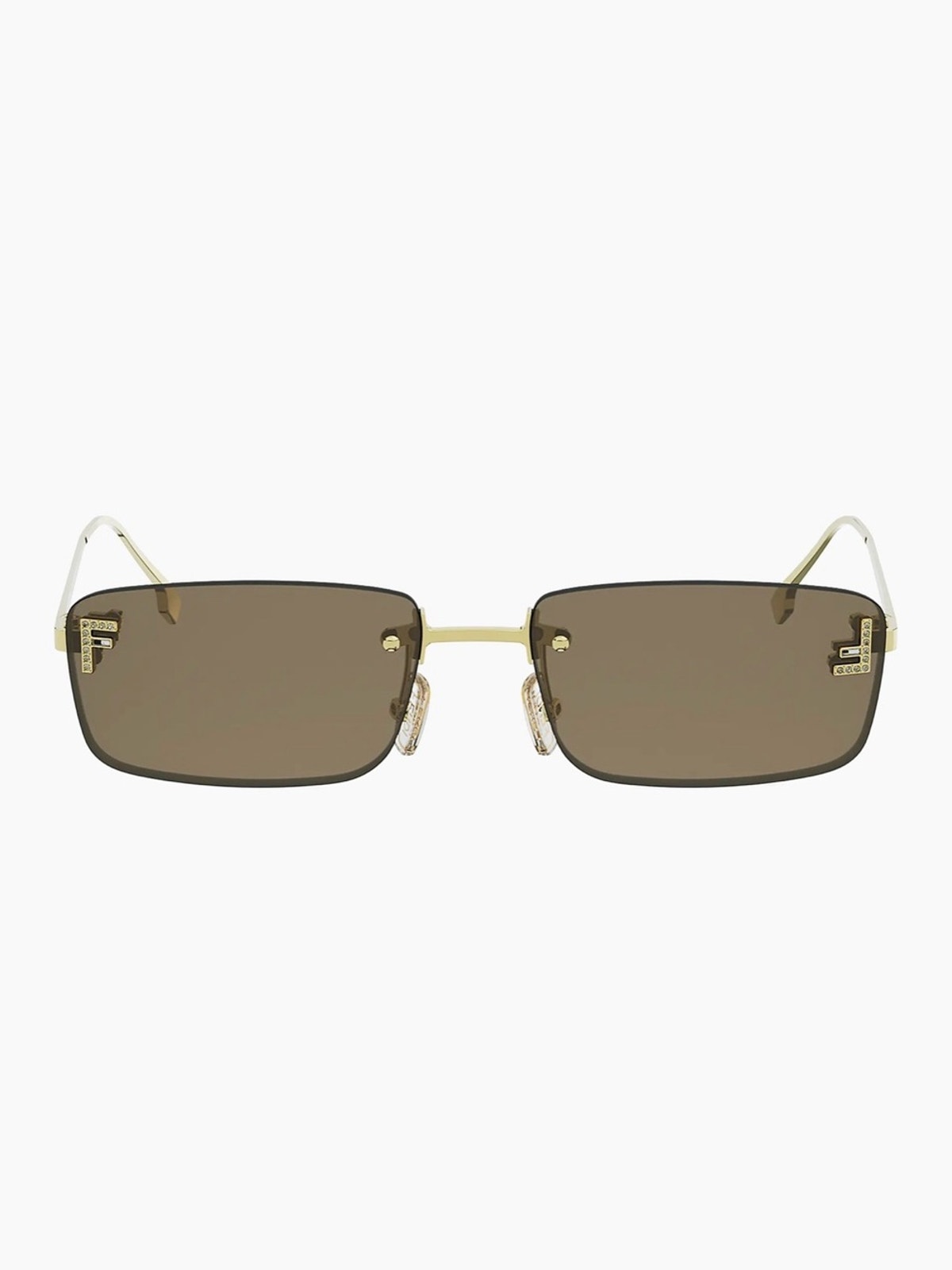 New!! Fendi Fe4172us 32e Gold Brown Sunglasses Authentic